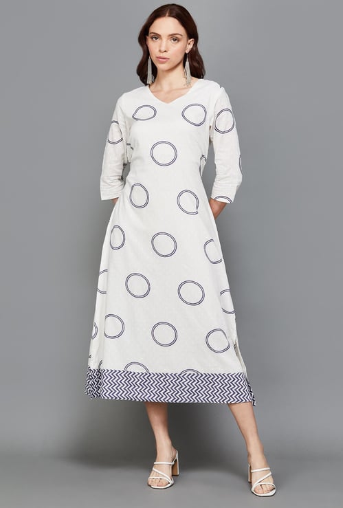 COLOUR ME Women Printed A-line Dress