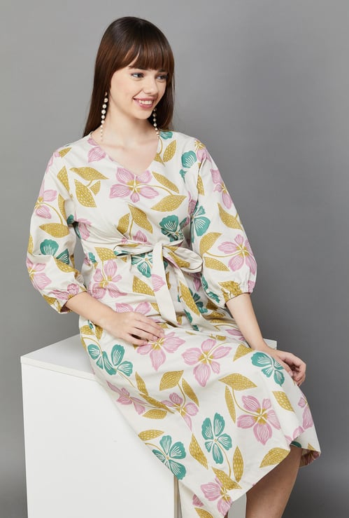 COLOUR ME Women Floral Printed A-Line Dress